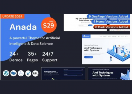 Anada GPL Data Science & Analytics Theme WP