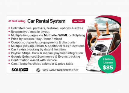 Car WP GPL Plugin Rental System Native