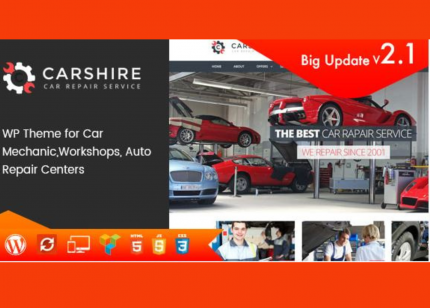 Car Shire WP GPL Theme Auto Mechanic and Repair