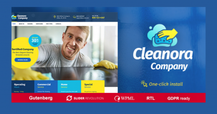 Cleanora Cleaning Services WP GPL Theme