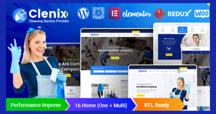 Clenix WP GPL Theme Cleaning Services