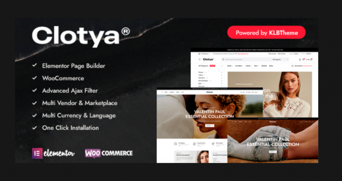 Clotya Fashion Store ECommerce WP GPL Theme Website