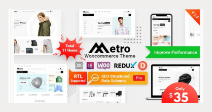 Metro Minimal WooCommerce WordPress Theme WP GPL