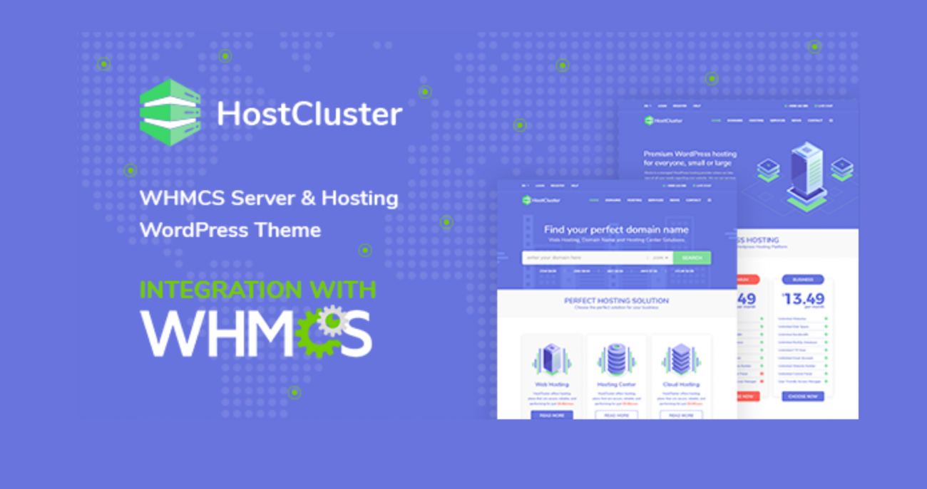 HostCluster WHMCS Server & Hosting WP GPL Theme